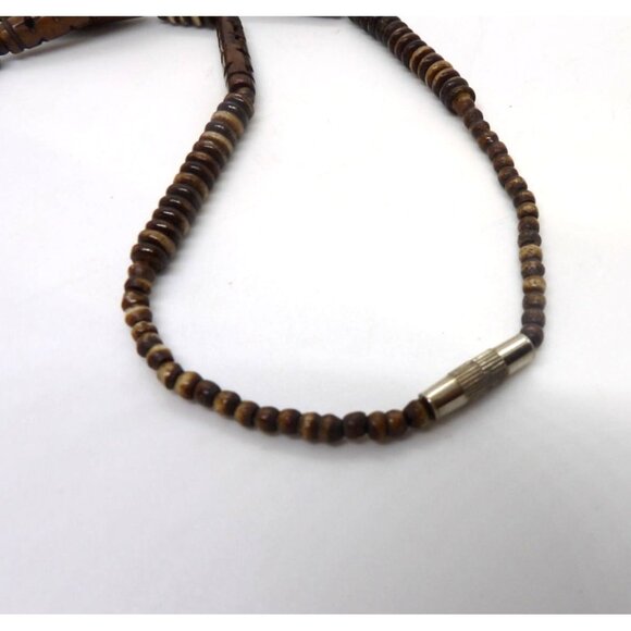 African Hand Carved Wood Necklace and Earing Set, Hands New - Picture 5 of 5